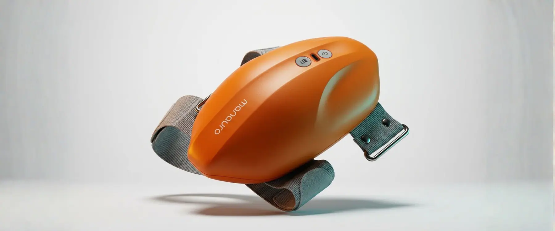 Orange RecoveryAir Calf Pro showing its straps and control buttons